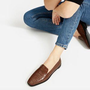 Leather 90s Loafer Everlane 6.5 Crocodile Brown